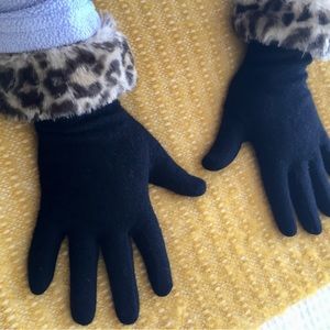 Lauren Ralph Lauren Faux Leopard cuffed gloves